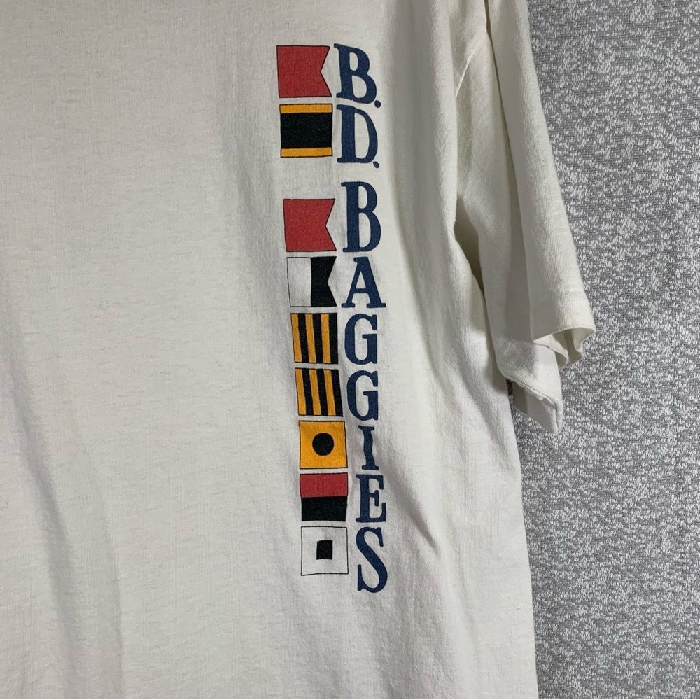 BD BAGGIES Vintage Gym Baggs Sailing Club Flags T Shirt USA Single Stich Med - Picture 10 of 12